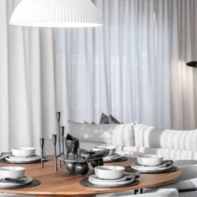 Calder Monumental Walnut Dining Table Angle 3