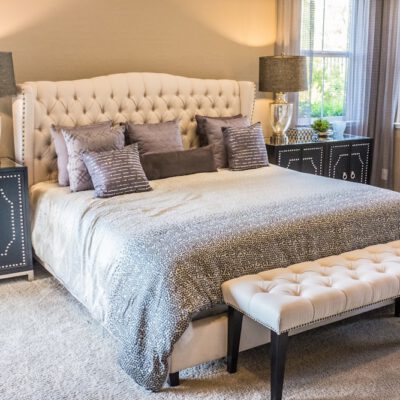 Valen Solid Walnut Platform Bed Angle 1