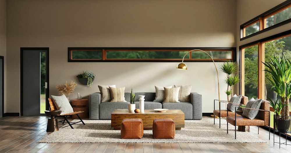 Kanso Brutalist Low Coffee Table - Modern Interior Angle 2